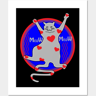Meow Cat Love Posters and Art